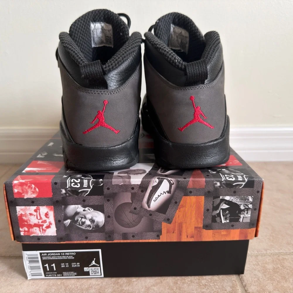 Jordan Men's Gray and Black High-Top Sneakers
